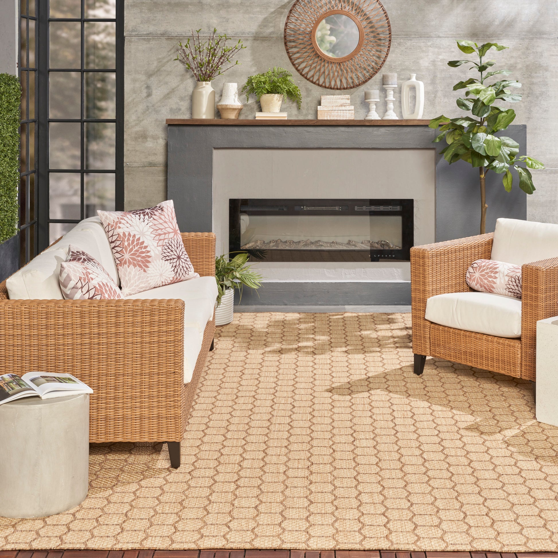 Nourison Home Twist Reversible  Natural  Contemporary