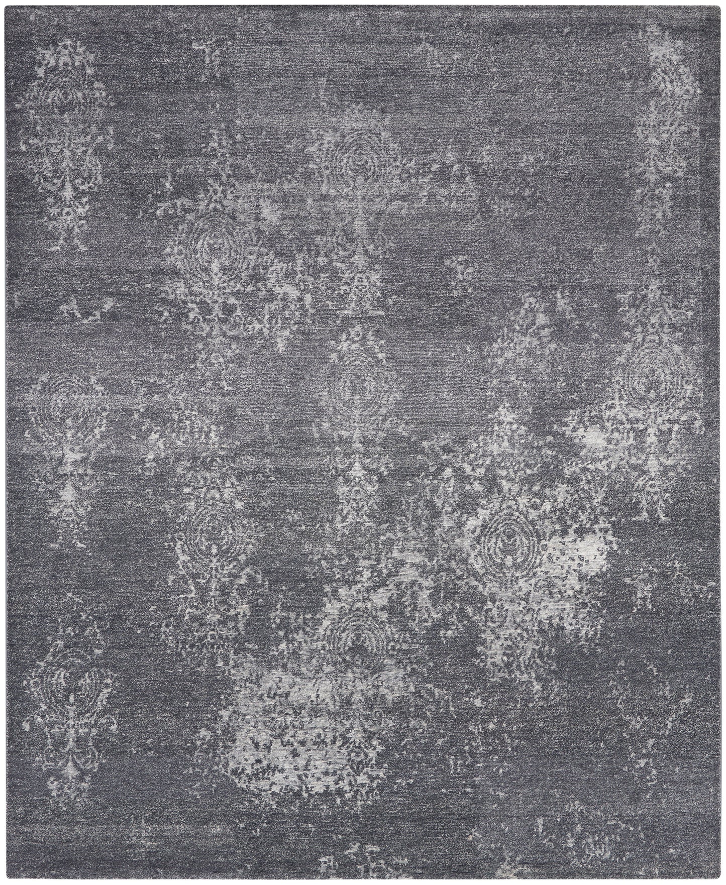 Nourison Home Silk Shadows SHA14 Graphite Transitional Knotted Rug