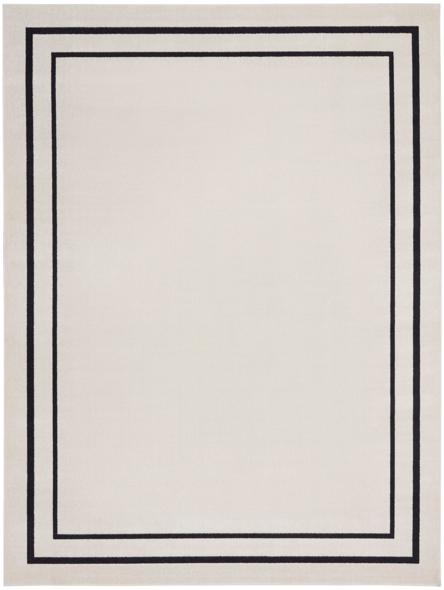 Nourison Home Nourison Essentials NRE02 Ivory Black Contemporary Power-loomed Rug