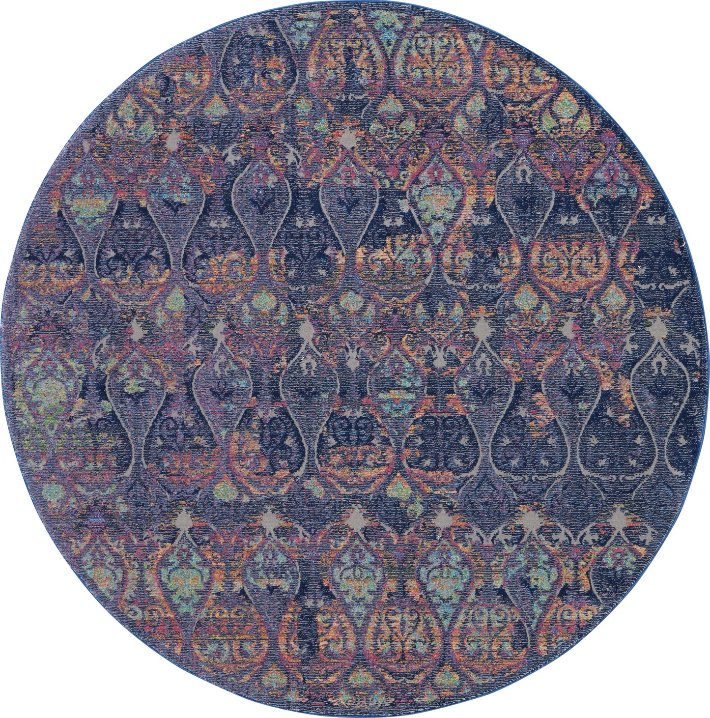 Nourison Home Ankara Global ANR08 Navy Multicolor Transitional Power-loomed Rug