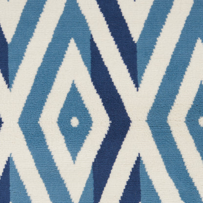 Nourison Home Grafix  White Blue  Contemporary