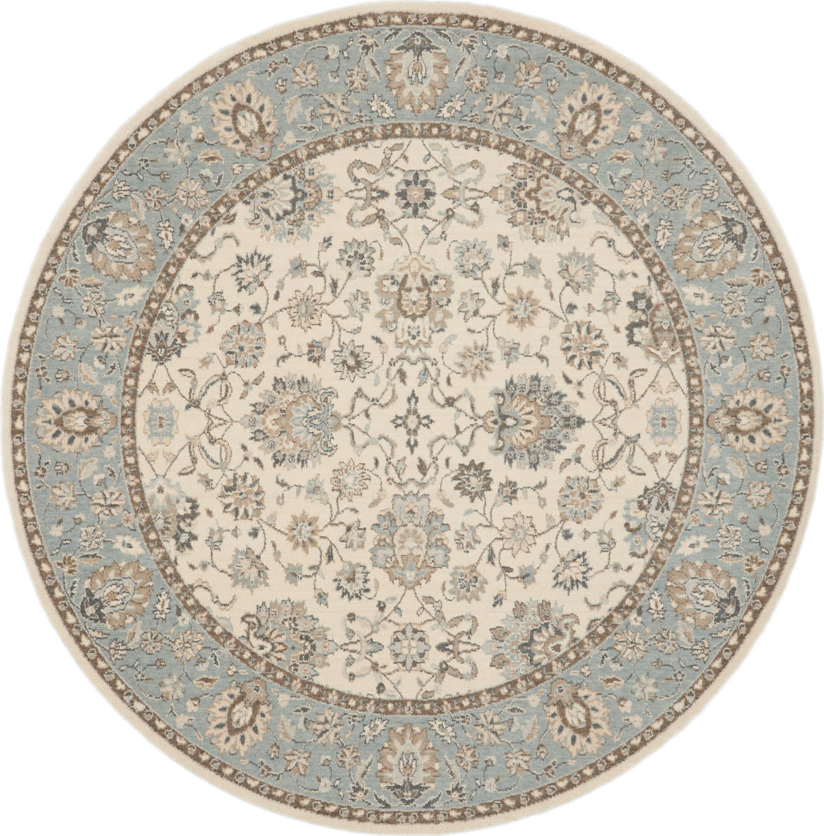 Nourison Home Living Treasures LI16 Ivory Aqua Traditional Loom-woven Rug
