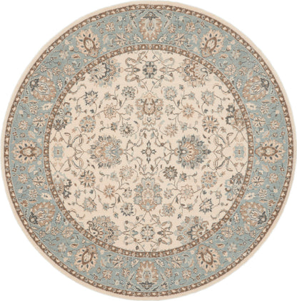 Nourison Home Living Treasures LI16 Ivory Aqua Traditional Loom-woven Rug