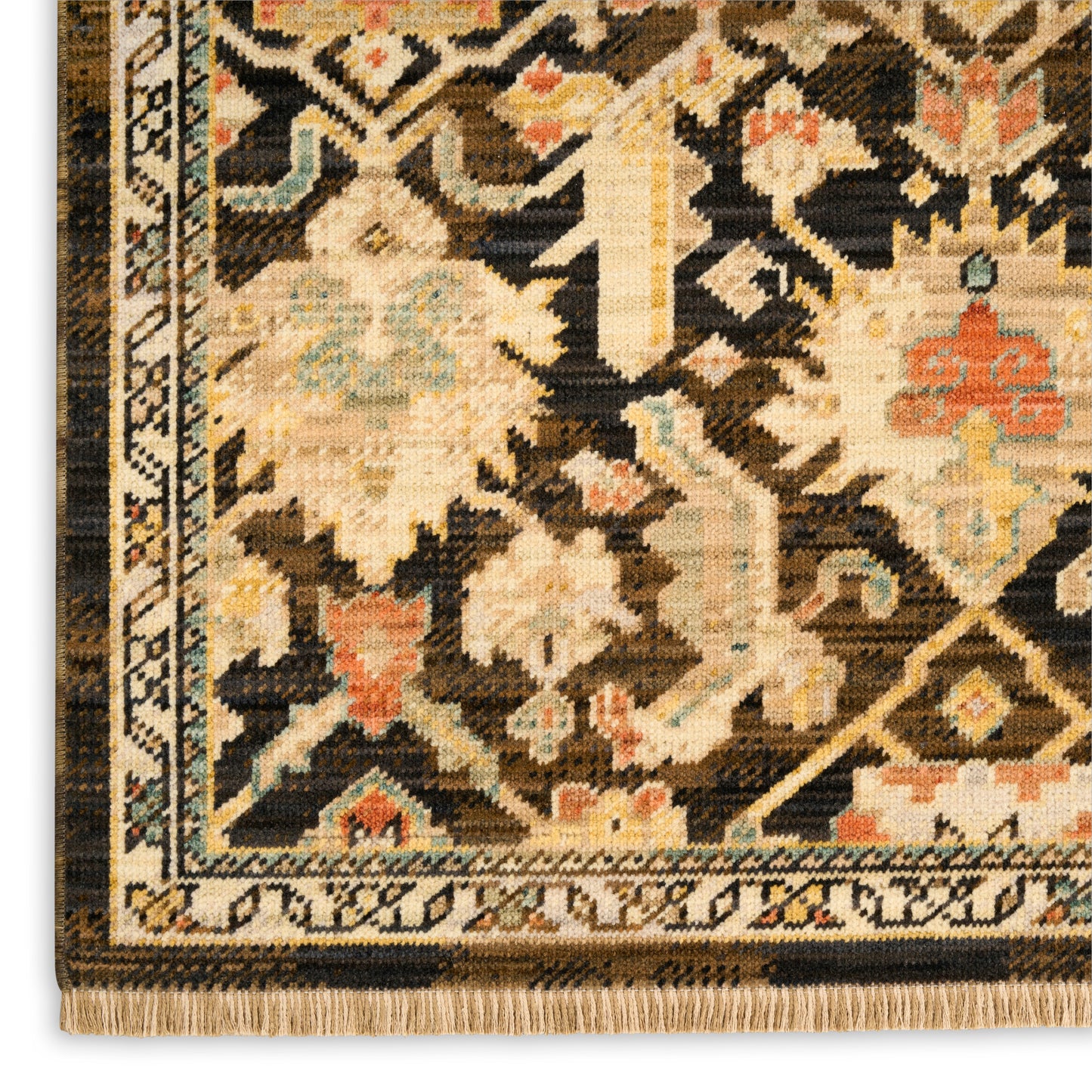 Nourison Home Antique Bloom  Mocha Multicolor  Traditional