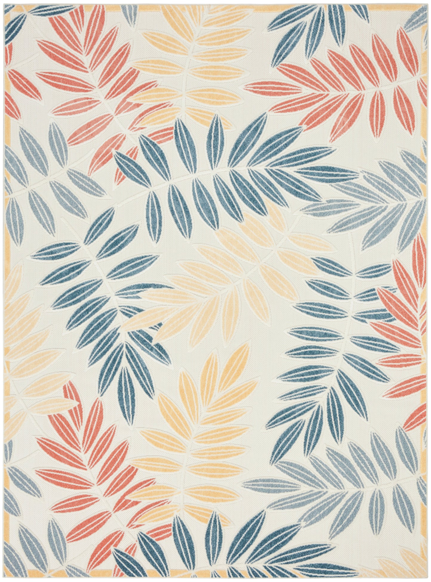 Nourison Home Aloha ALH18 Ivory Blue Contemporary Power-loomed Rugs