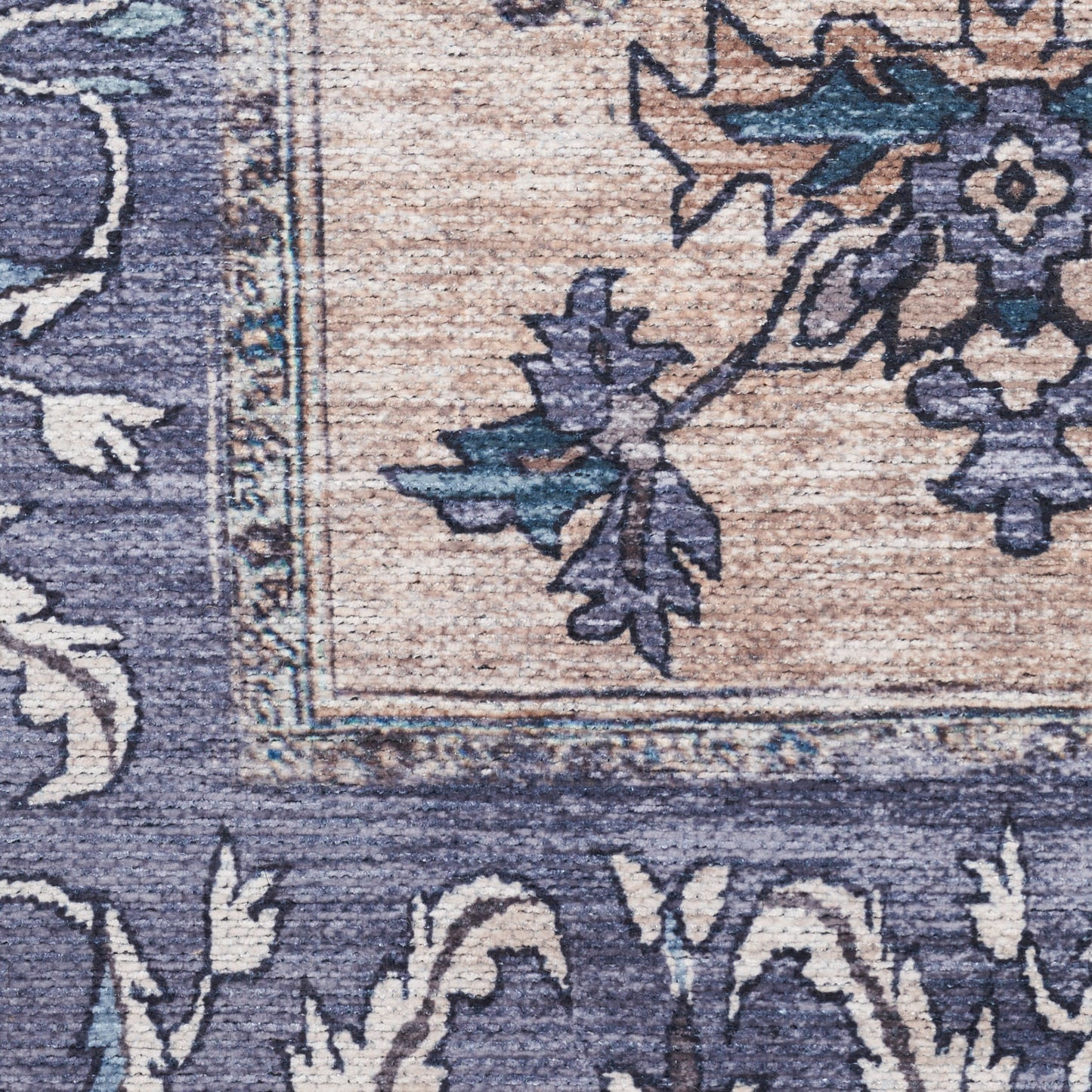 Nourison Home Grand Washables  Teal Blue  Traditional