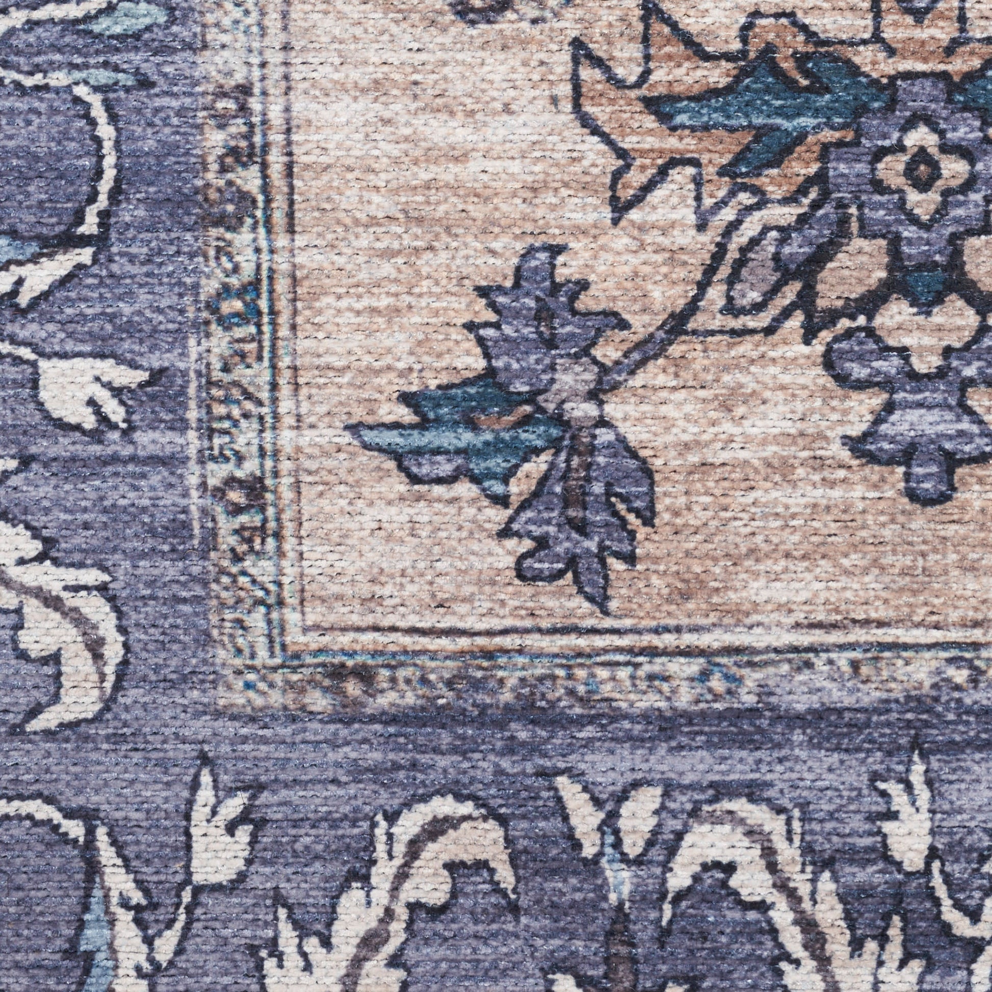 Nourison Home Grand Washables  Teal Blue  Traditional