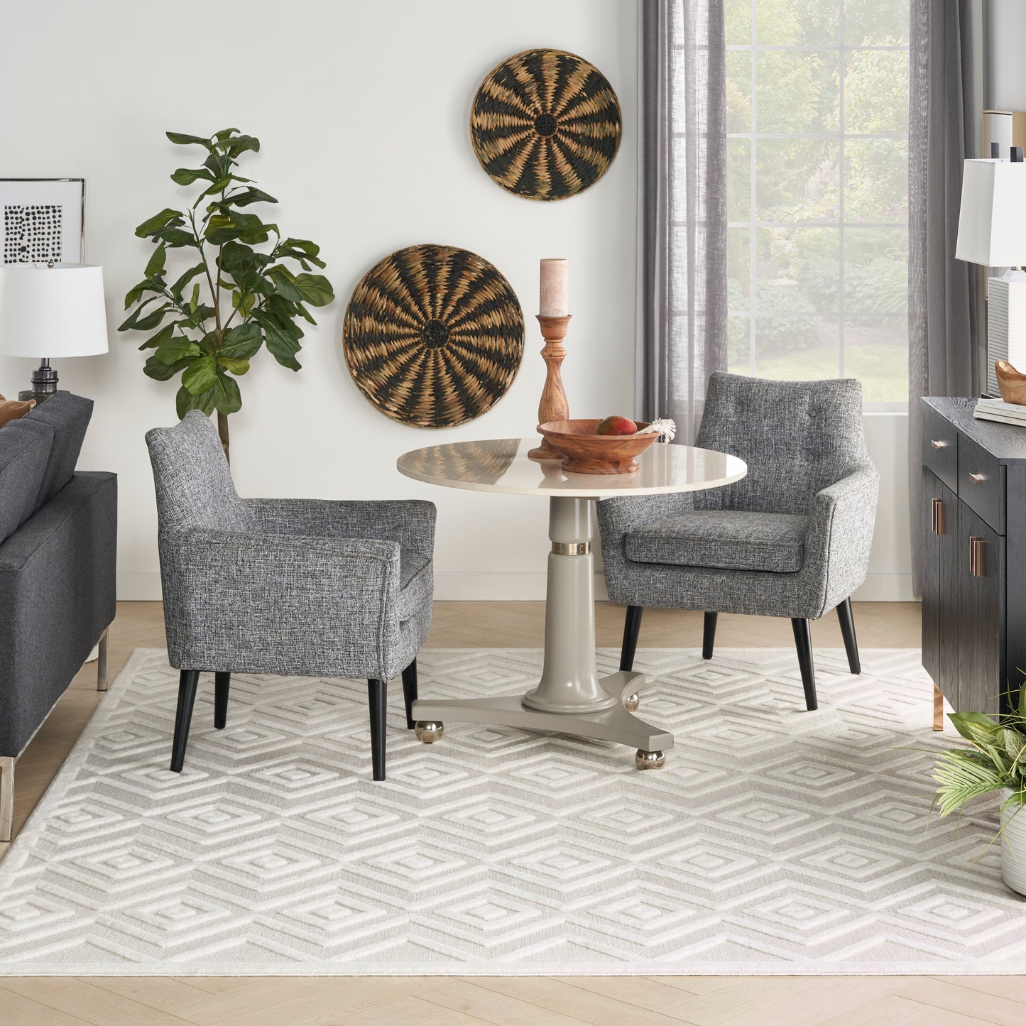 Nourison Home Versatile  Ivory White  Contemporary