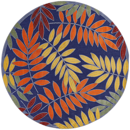 Nourison Home Aloha ALH18 Navy Multicolor Contemporary Power-loomed Rugs