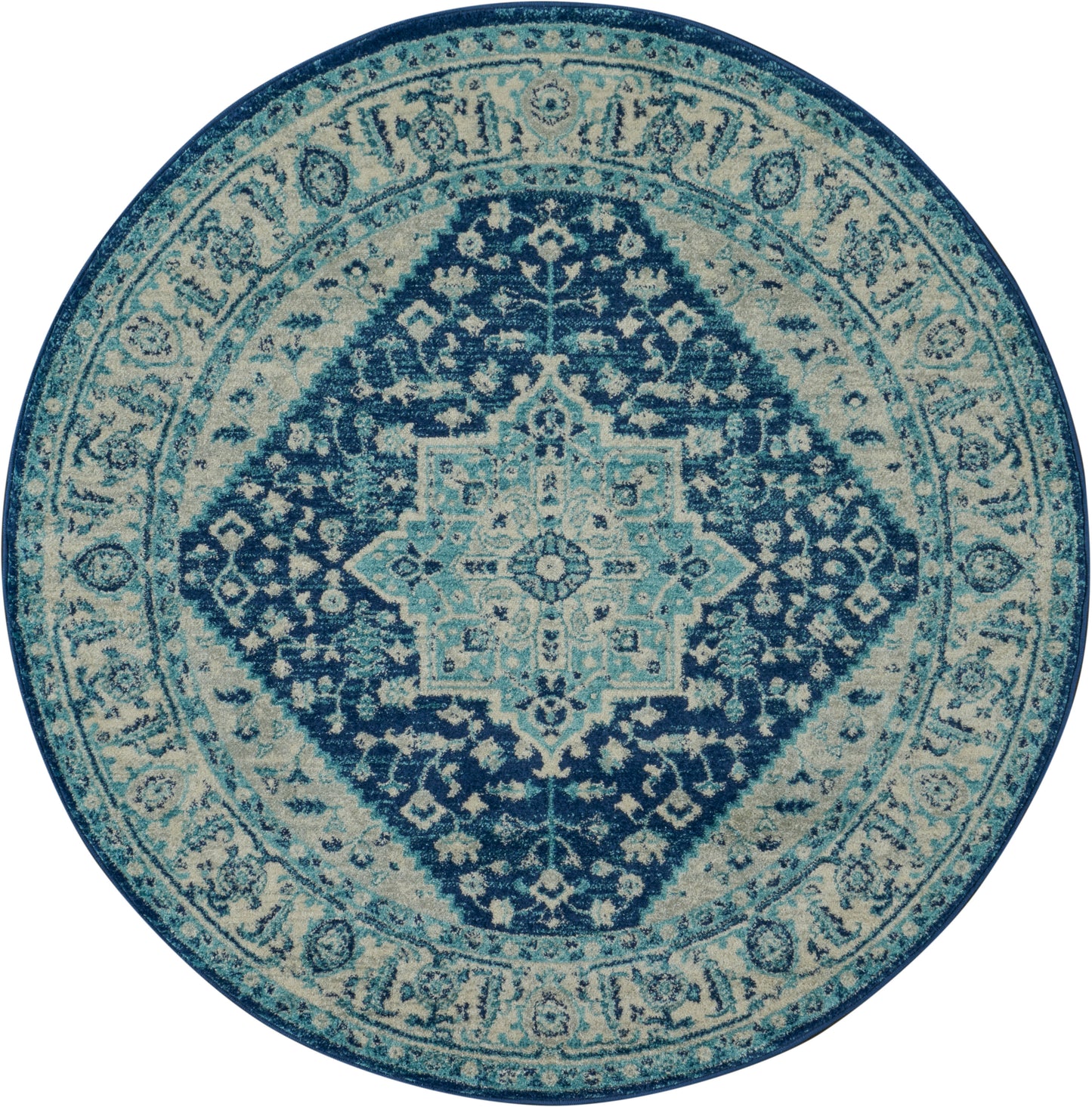 Nourison Home Tranquil TRA06 Ivory Navy Transitional Power-loomed Rug