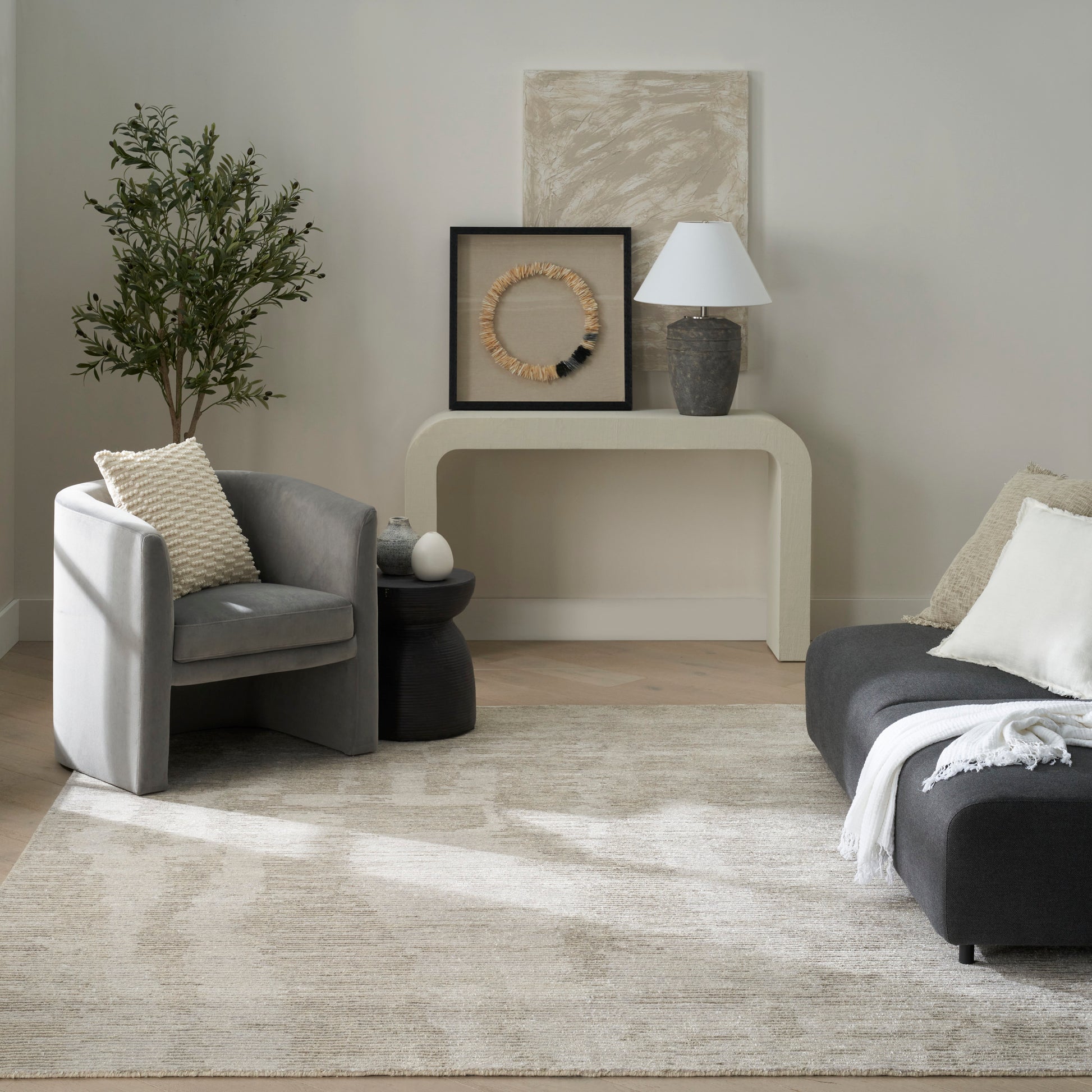 Nourison Home Ellora  Ivory Grey  Contemporary