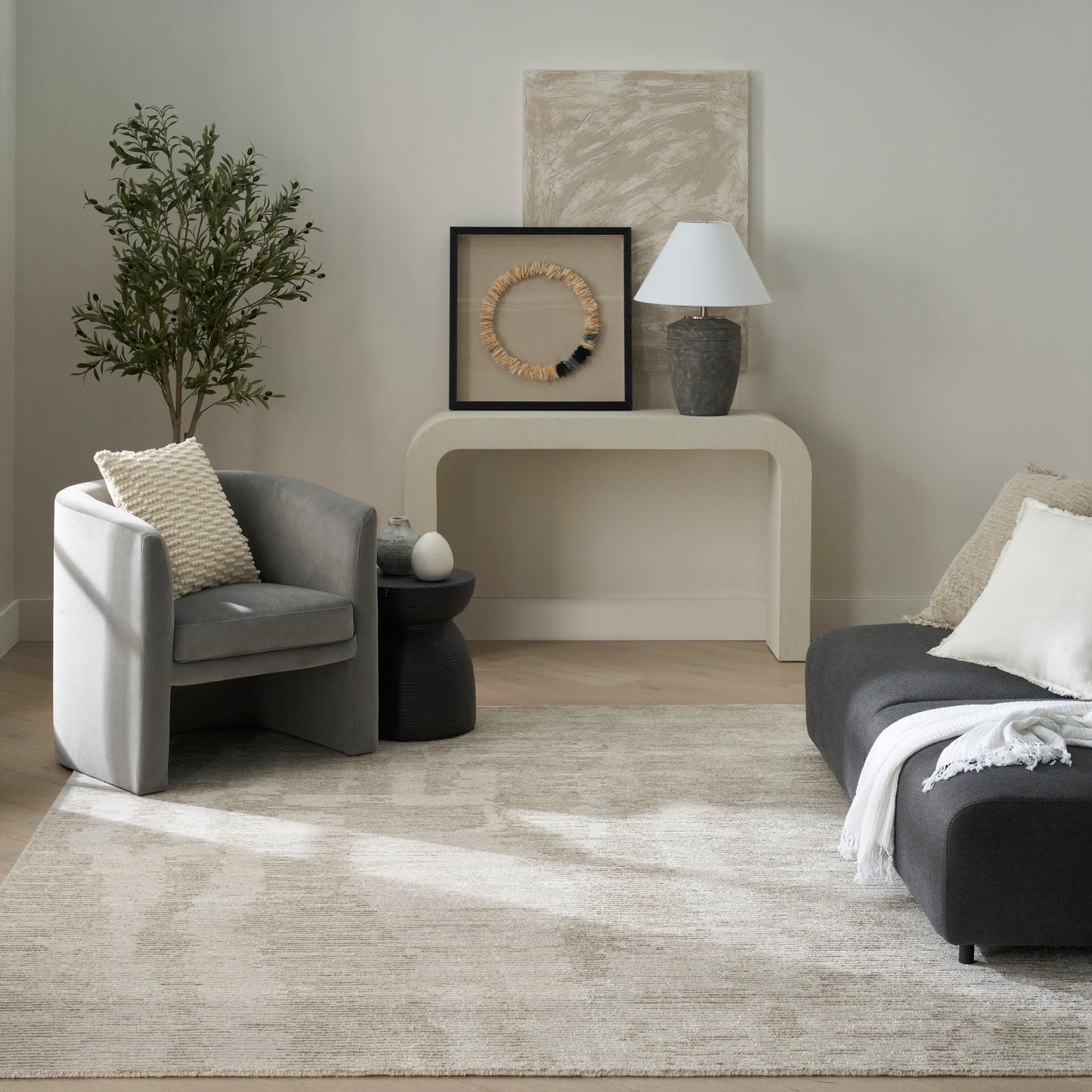 Nourison Home Ellora  Ivory Grey  Contemporary