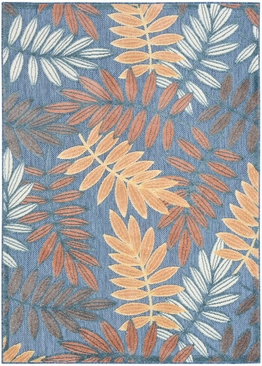 Nourison Home Aloha  Blue Rose  Contemporary