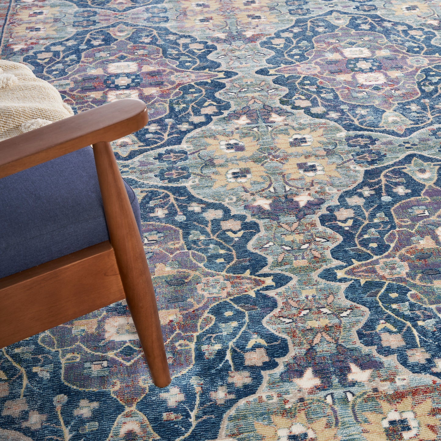 Nourison Home Ankara Global  Navy Multicolor  Transitional