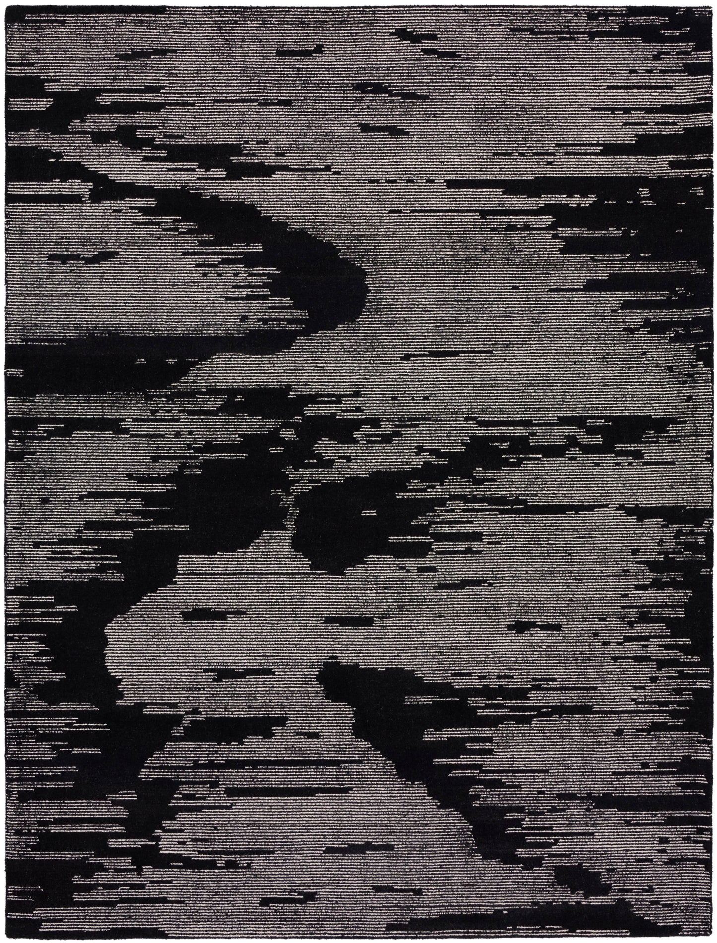 Michael Amini Ma30 Star SMR02 Black Ivory Contemporary Hand Tufted Rug
