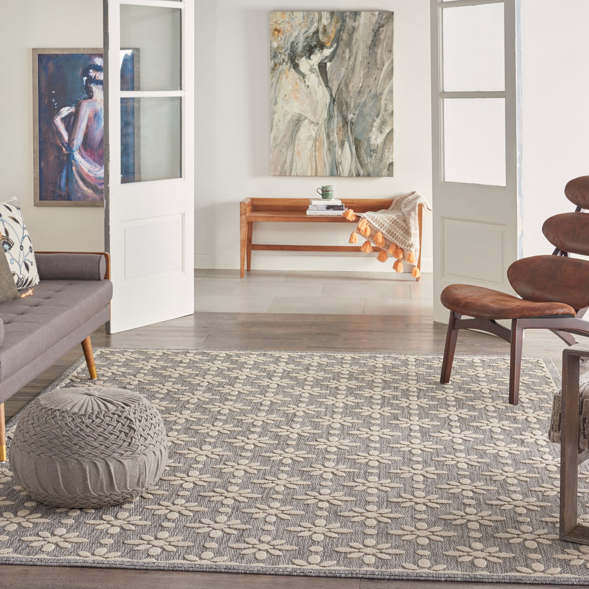 Nourison Home Cozumel  Grey  Contemporary