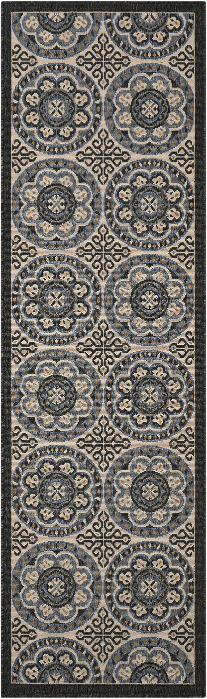 Nourison Home Caribbean  Ivory Charcoal  Transitional