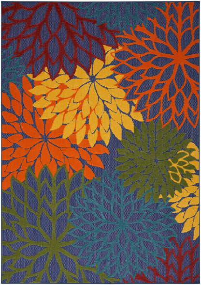 Nourison Home Aloha ALH05 Navy Multicolor Contemporary Power-loomed Rugs