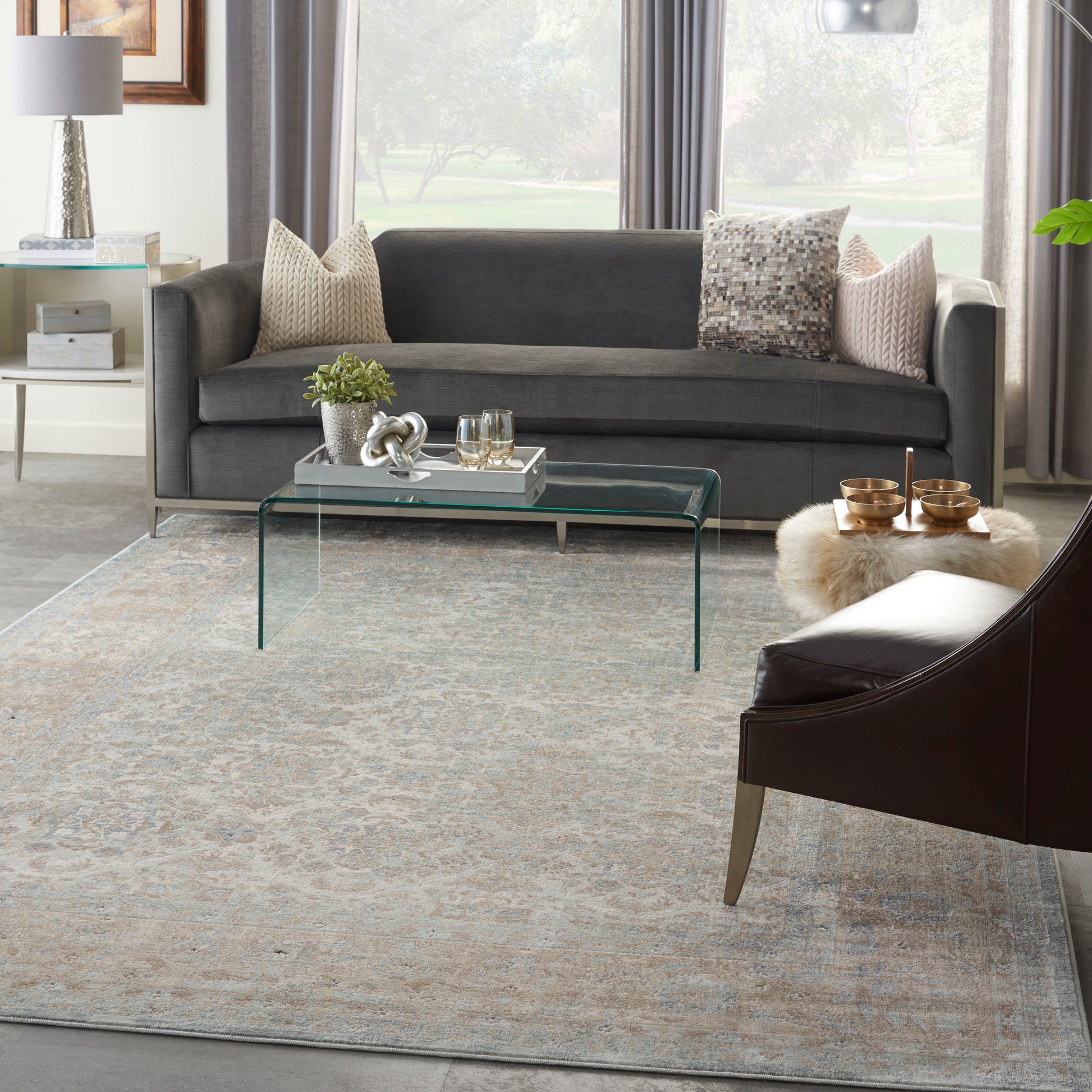 Nourison Home Malta  Slate  Traditional