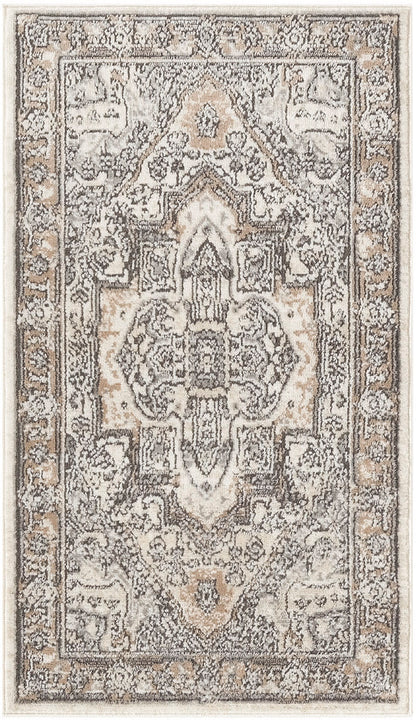 Nourison Home Quarry QUA18 Ivory Grey Taupe Traditional Power-loomed Rugs