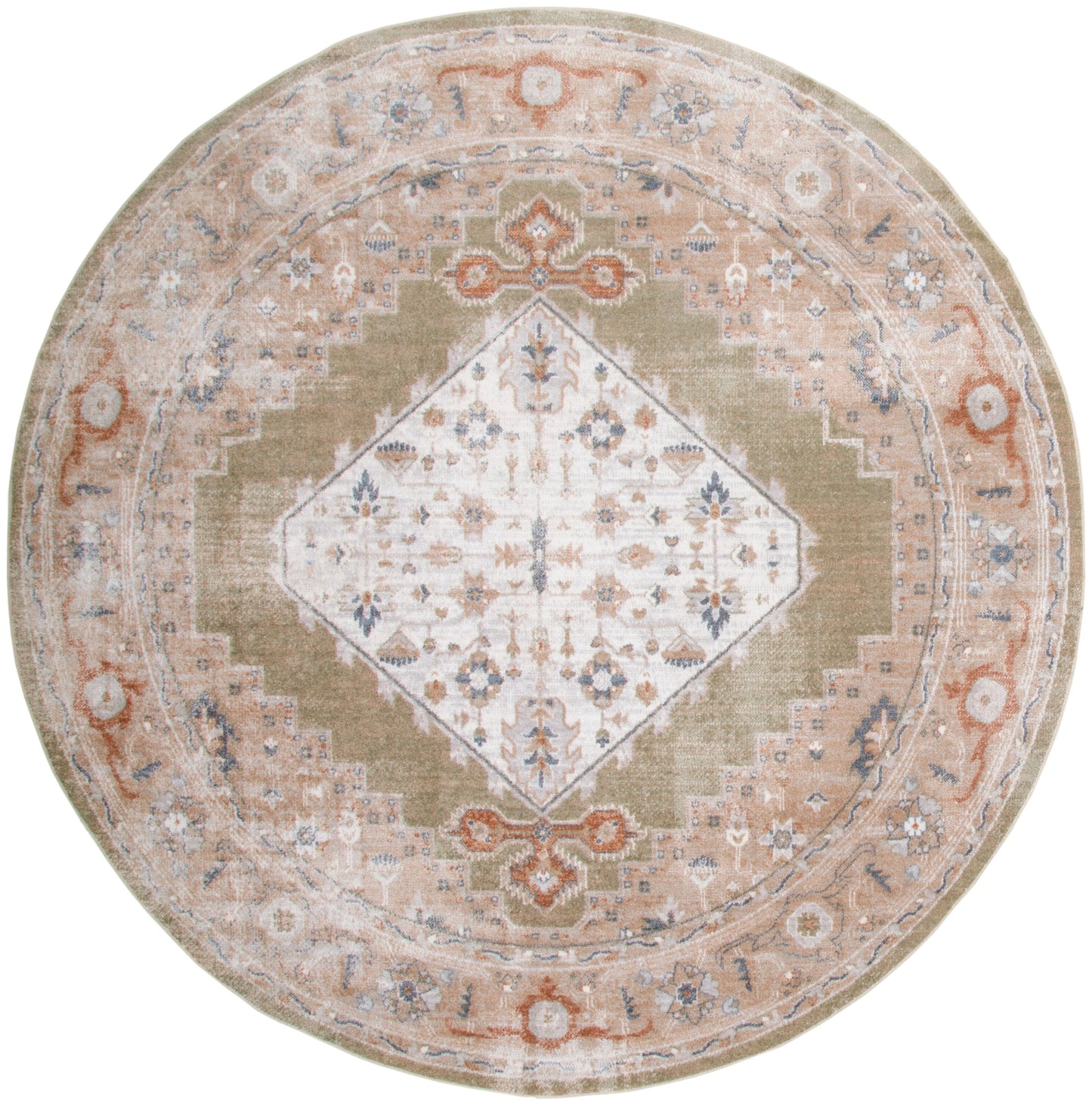 Nourison Home Astra Machine Washable ASW11 Sage Multicolor Traditional Power-loomed Rug