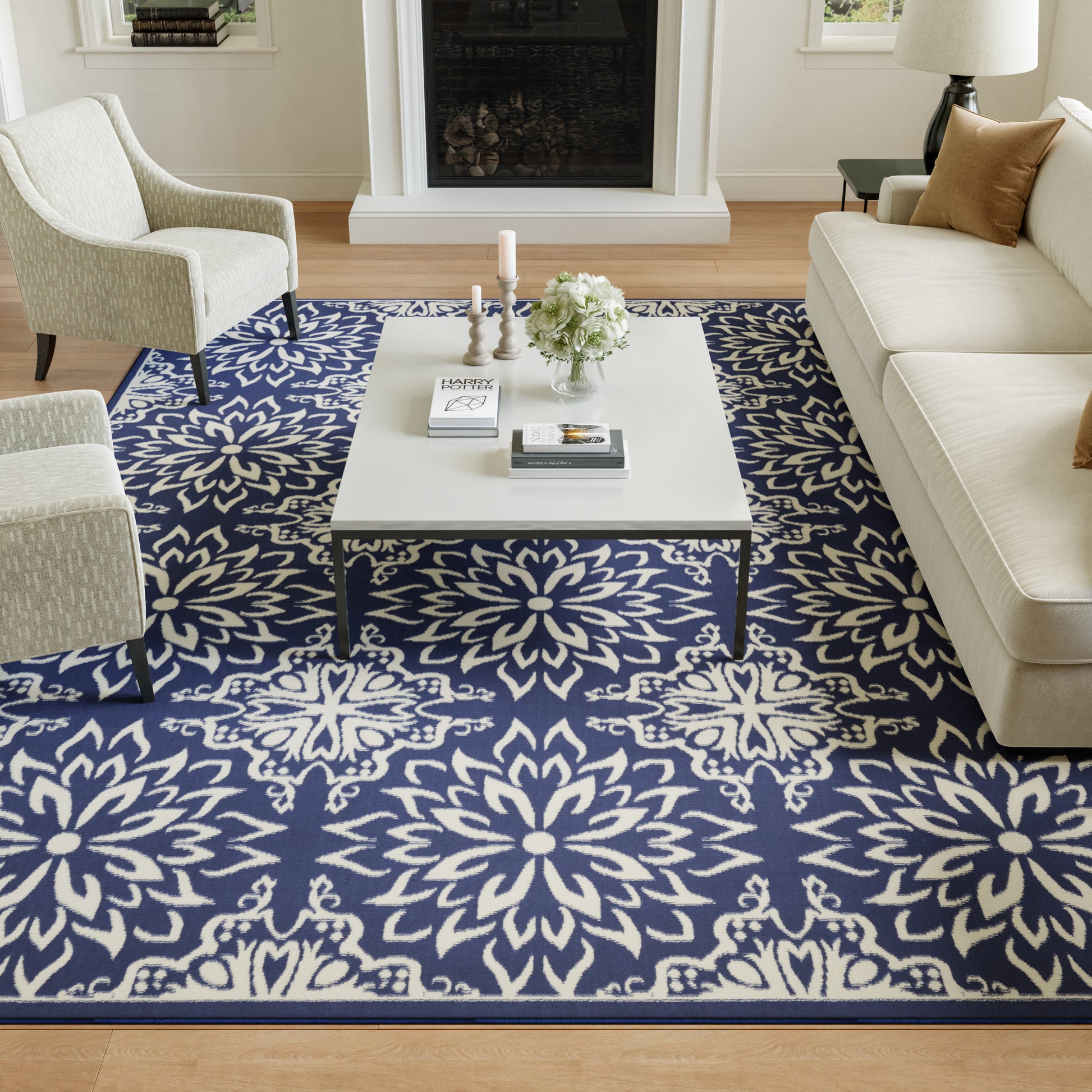 Nourison Home Jubilant  Navy Ivory  Transitional