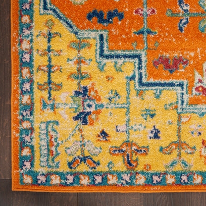 Nourison Home Allur  Orange Multicolor  Transitional
