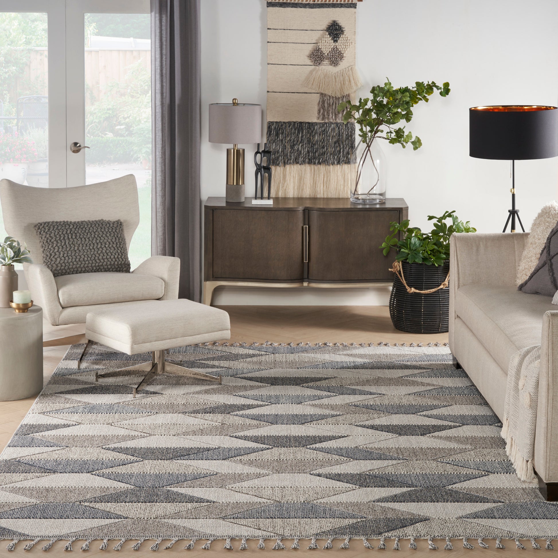 Nourison Home Paxton  Grey Charcoal  Contemporary