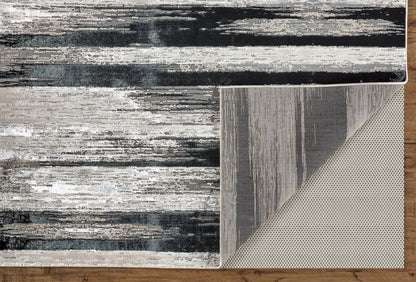 Feizy Micah 3338F Black Silver Abstract Machine Woven Rug - Rugs - Feizy - Atlanta Designer Rugs