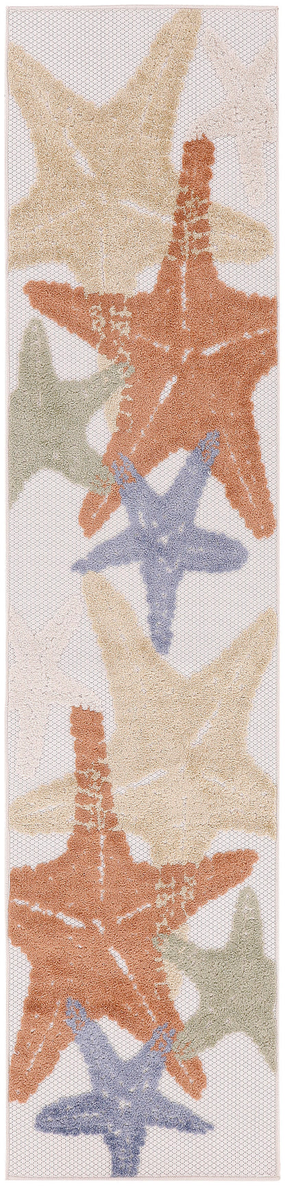 Nourison Home Aloha ALH28 Ivory Multicolor Contemporary Power-loomed Rugs