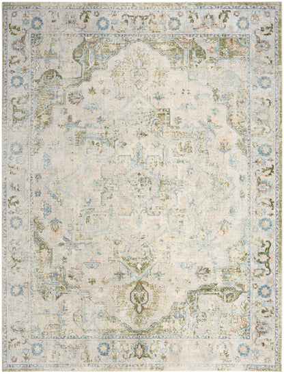 Nourison Home Astra Machine Washable ASW12 Blue Green Traditional Power-loomed Rug