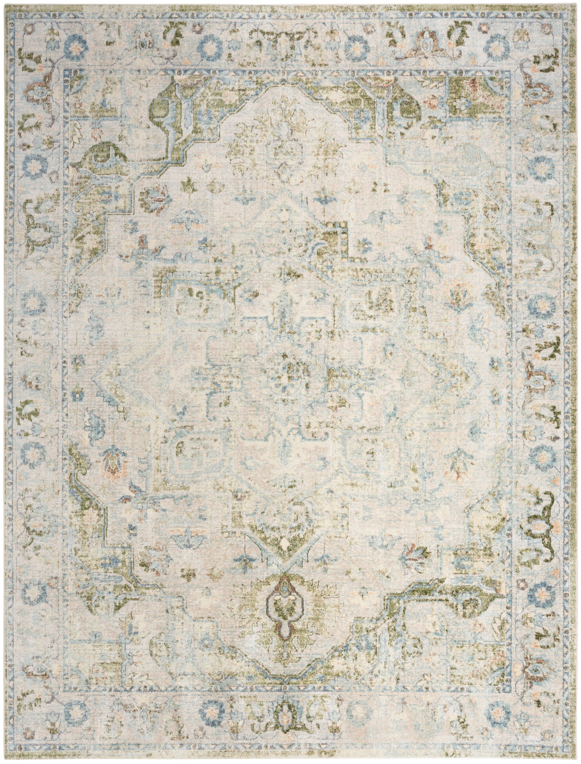 Nourison Home Astra Machine Washable  Blue Green  Traditional