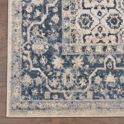 Nourison Home Malta  Ivory Blue  Traditional