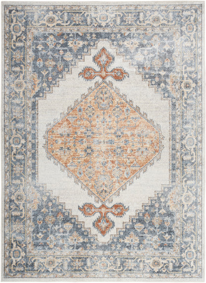 Nourison Home Astra Machine Washable ASW11 Grey Gold Traditional Power-loomed Rug