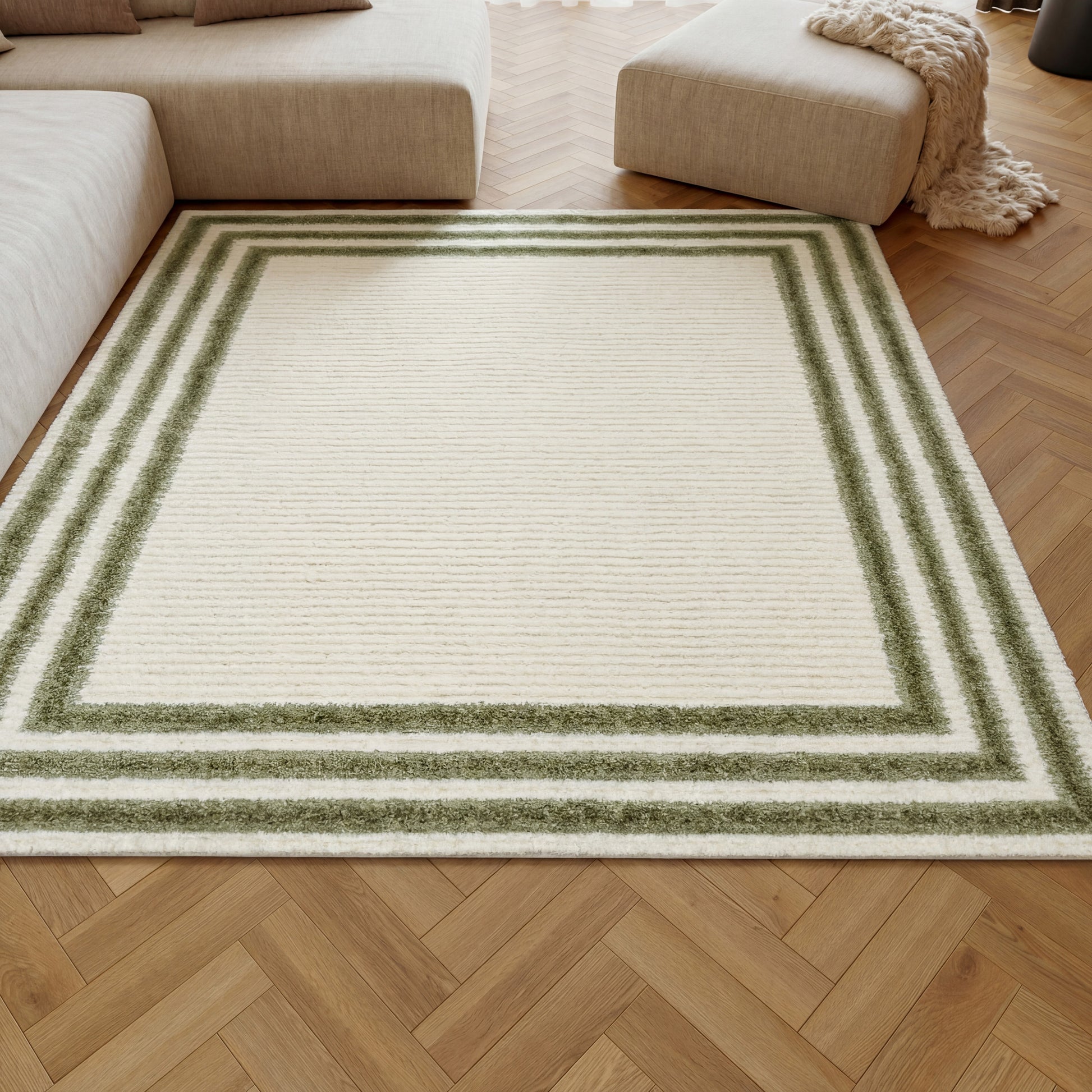 Nourison Home Pacific Shag  Ivory Green  Contemporary