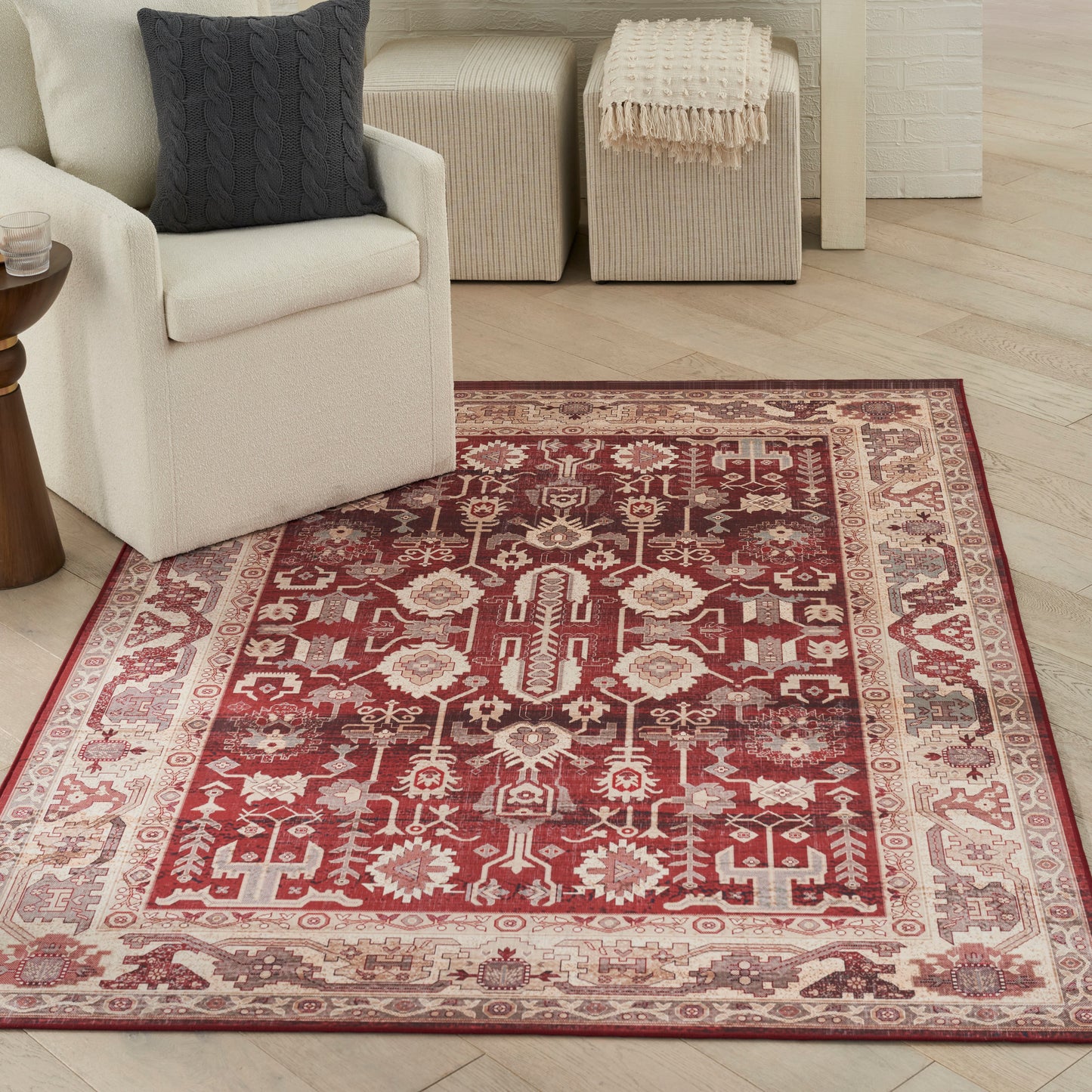 Nourison Home Vintage Home  Red  Traditional