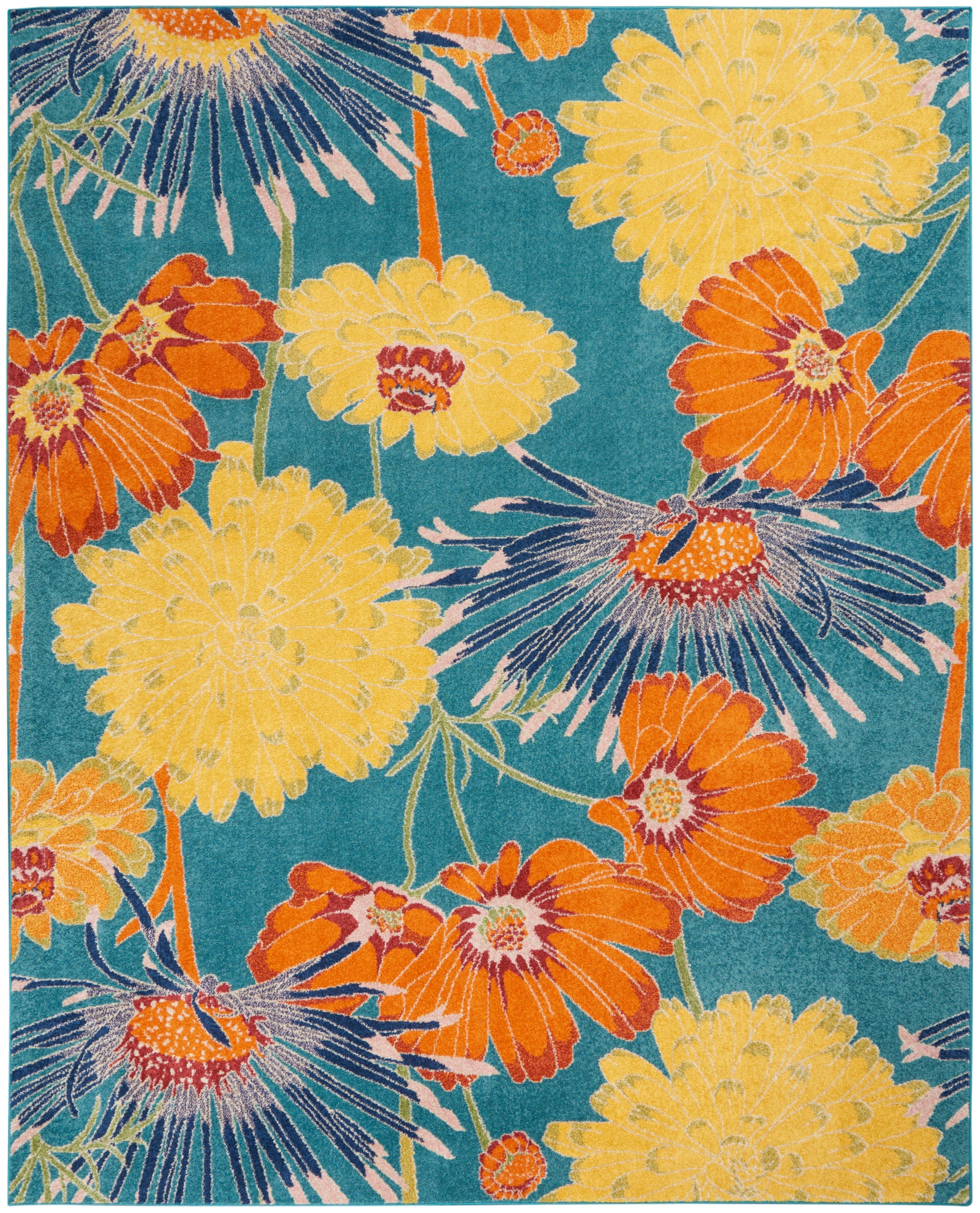 Nourison Home Allur  Turquoise Multicolor  Contemporary