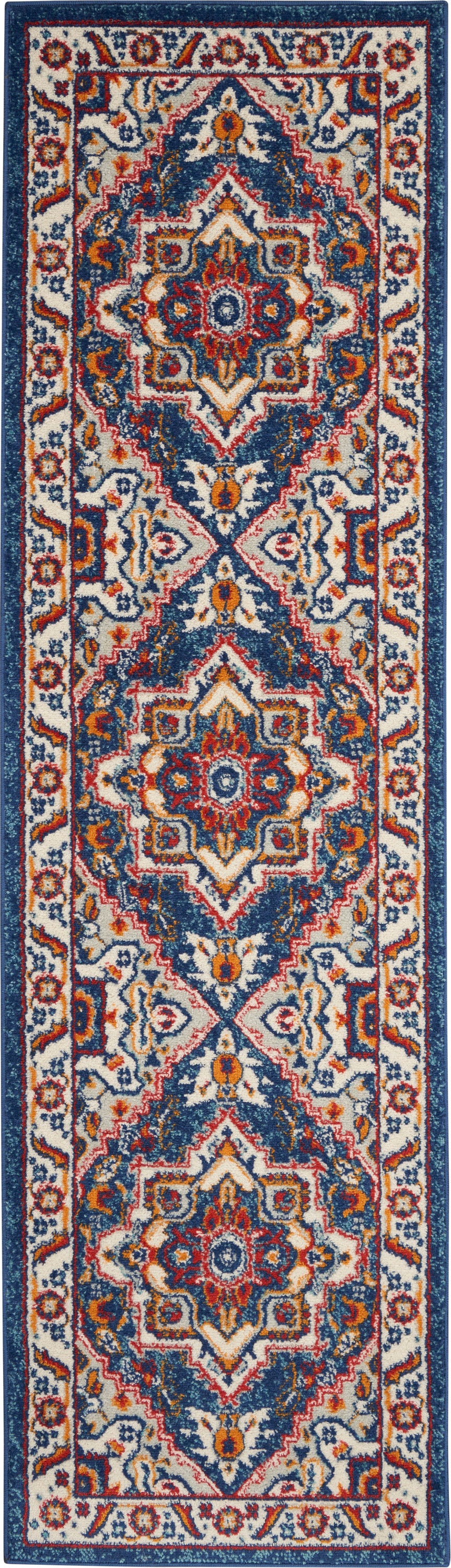 Nourison Home Passion PSN33 Blue Multicolor Traditional Power-loomed Rugs