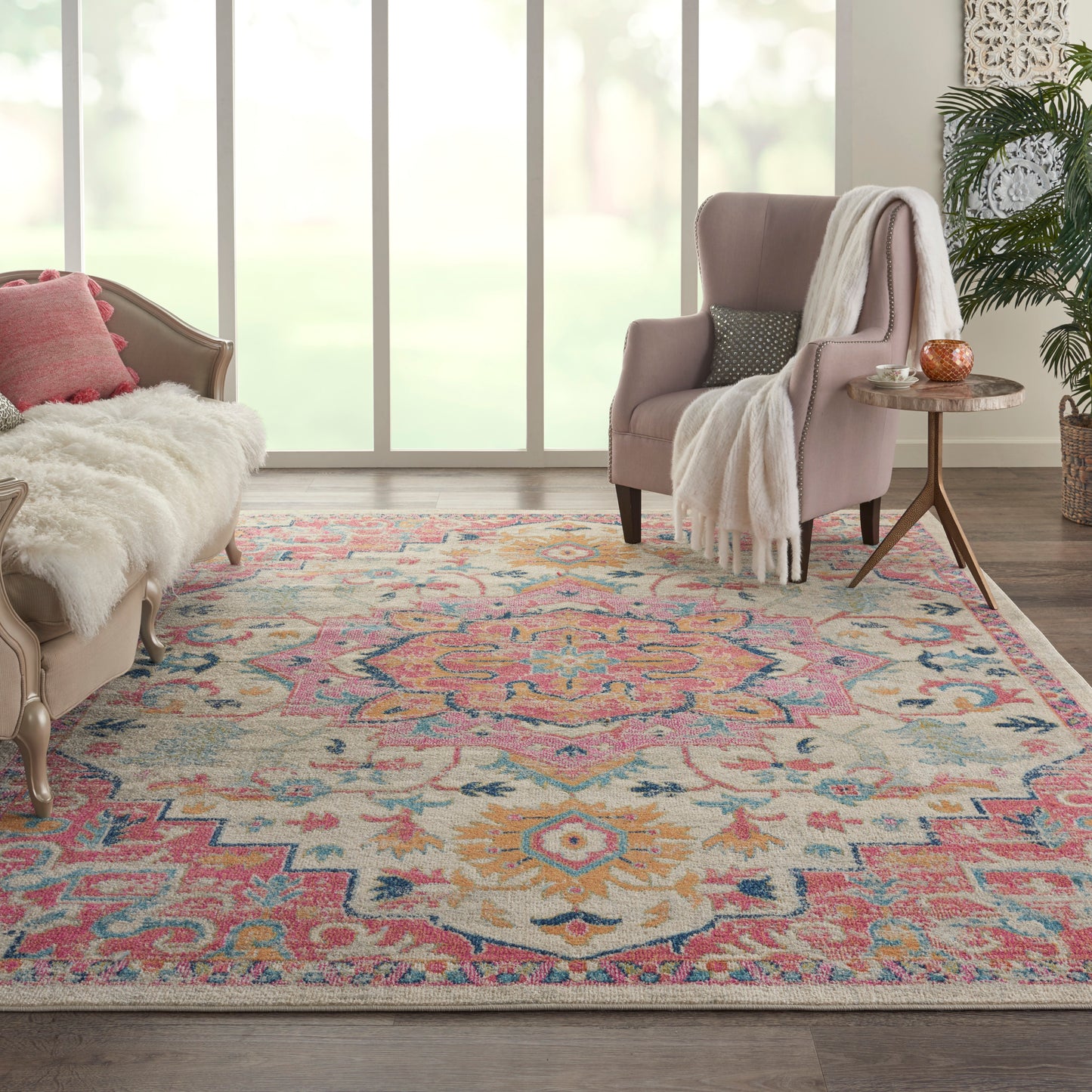 Nourison Home Passion  Ivory Pink  Transitional