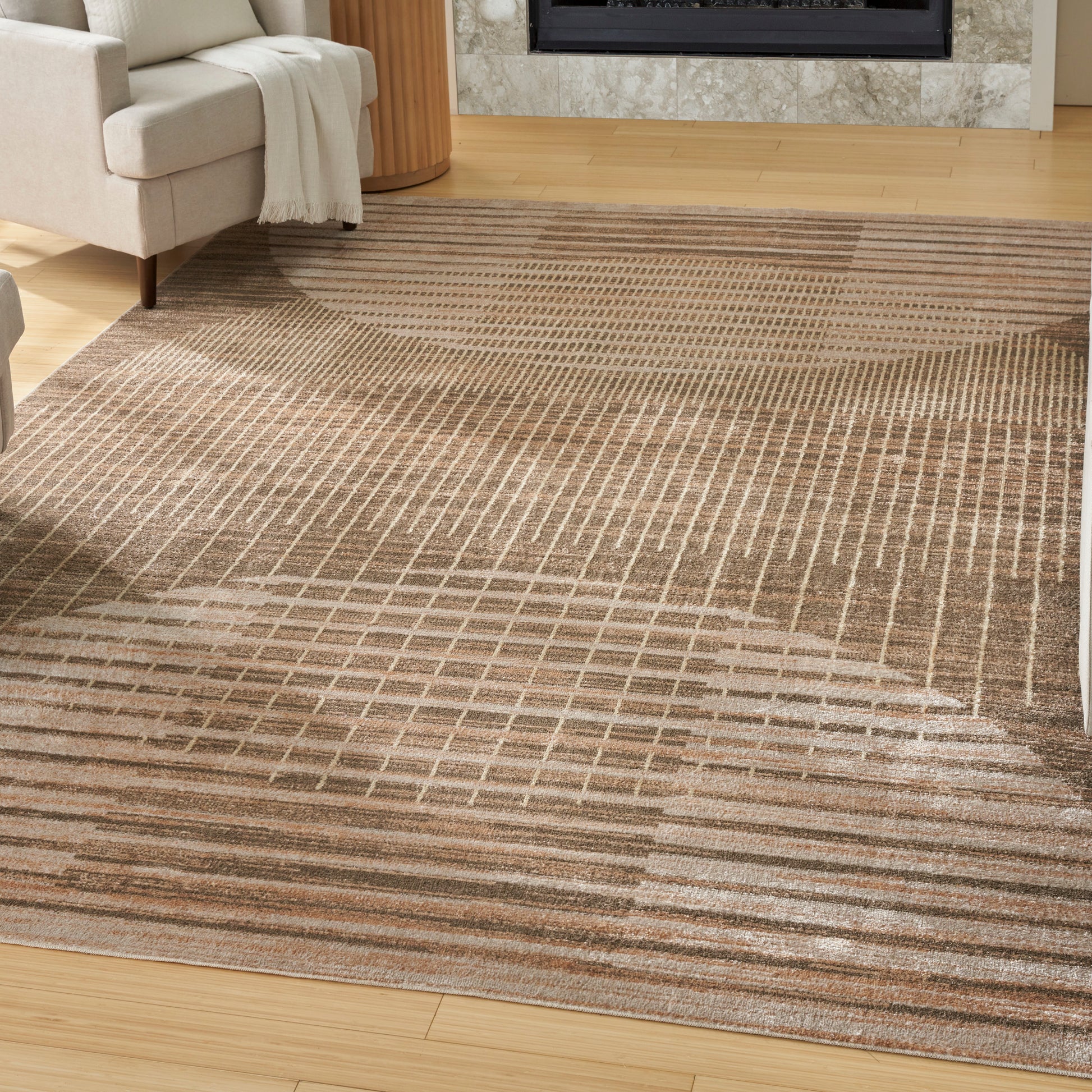 Nourison Home Astra Machine Washable  Latte  Contemporary