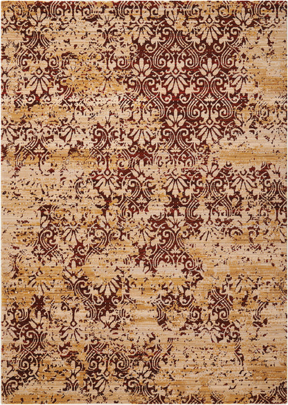 Nourison Home Rhapsody RH005 Gold Garnet Transitional Loomed Rug