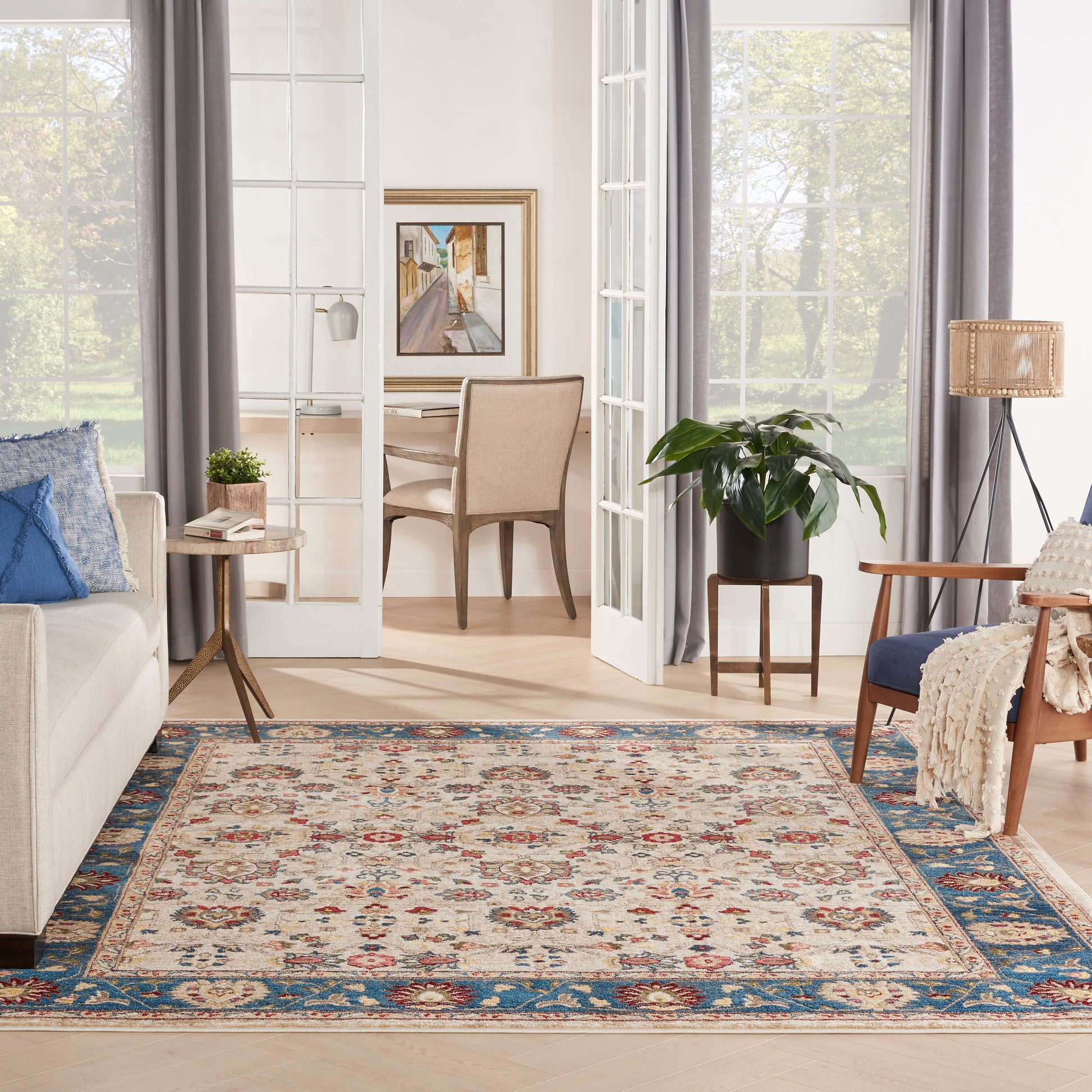 Nourison Home Karisma  Ivory Blue  Traditional