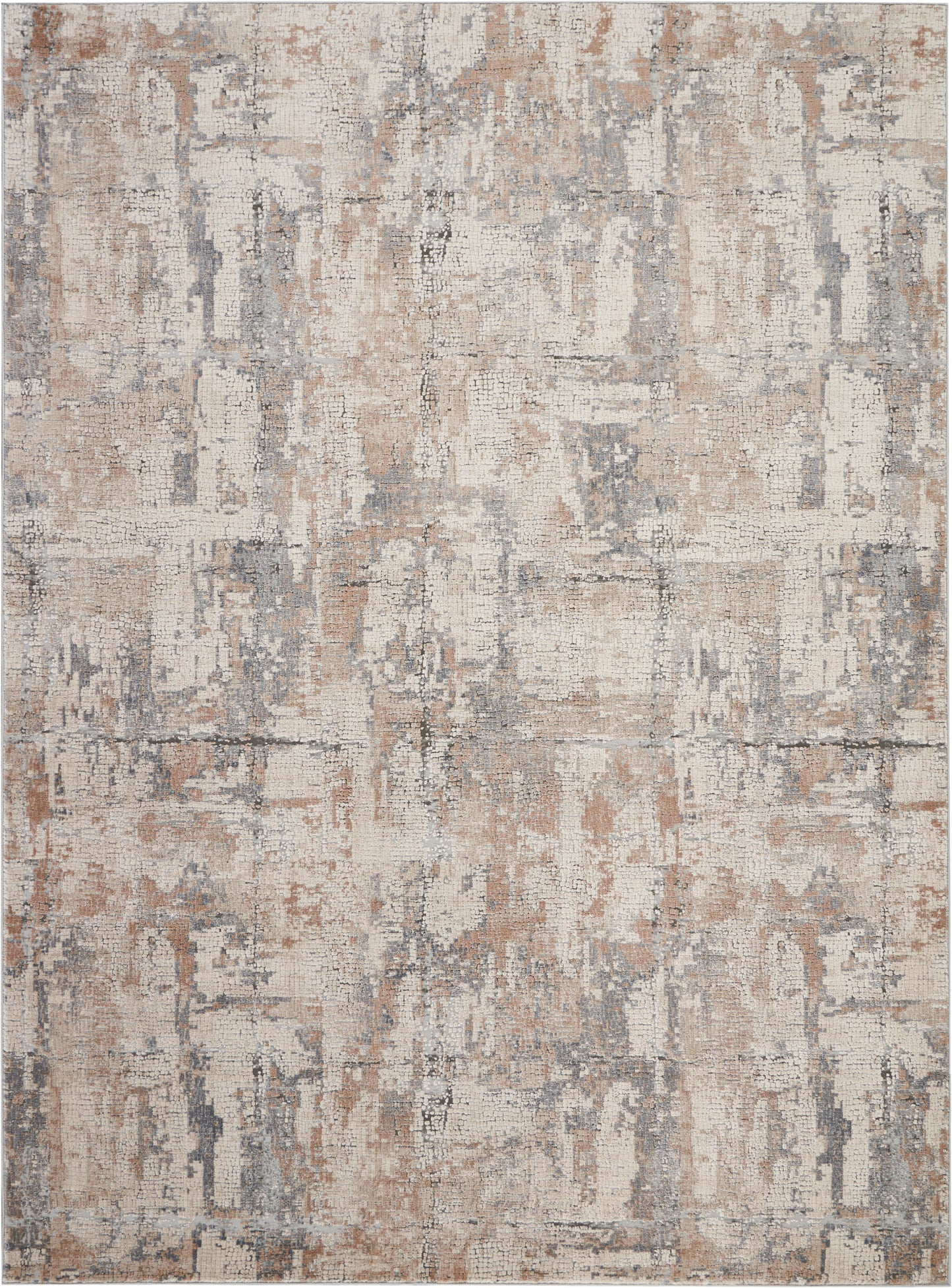 Nourison Home Rustic Textures RUS06 Beige Grey Contemporary Power-loomed Rugs