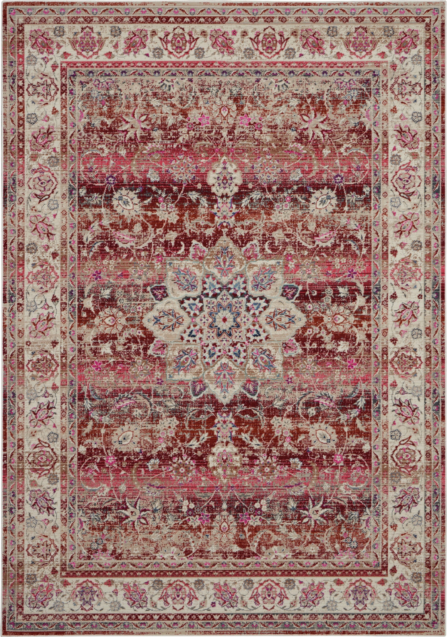Nourison Home Vintage Kashan VKA01 Red Traditional Power-loomed Rug
