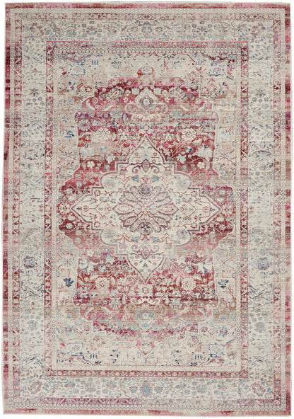 Nourison Home Vintage Kashan VKA07 Red Ivory Traditional Power-loomed Rug