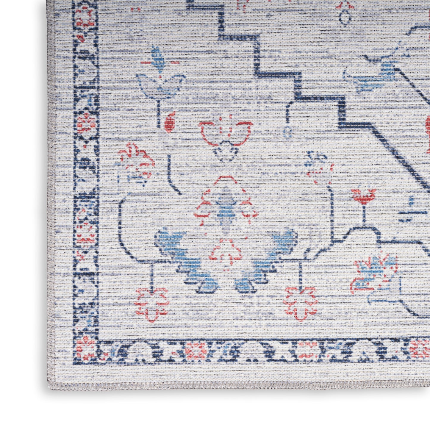 Nourison Home New Concept Washables  Ivory Blue  Contemporary