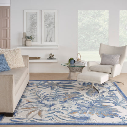 Nourison Home Seaside  Ivory Blue  Contemporary