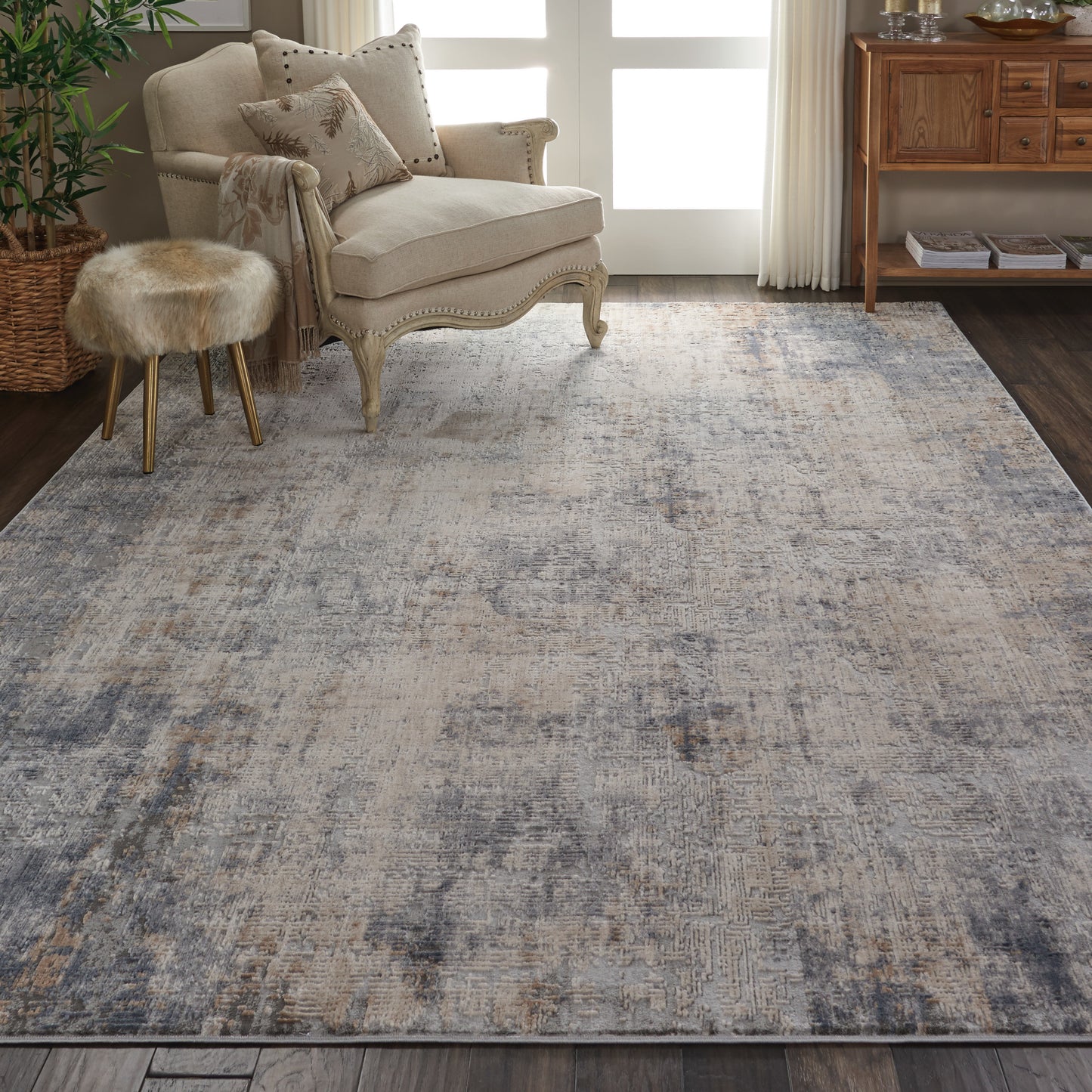 Nourison Home Rustic Textures  Grey Beige  Contemporary