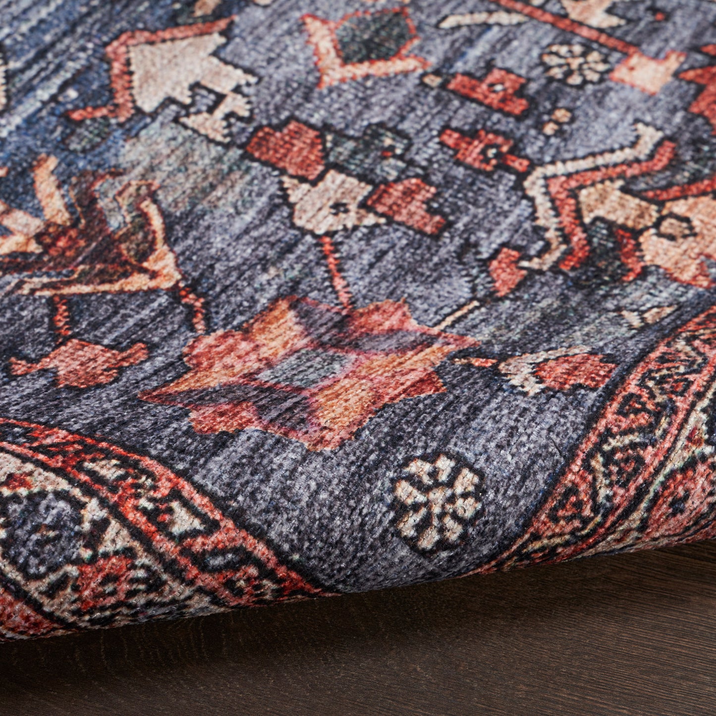 Nourison Home Grand Washables  Navy Brick  Traditional