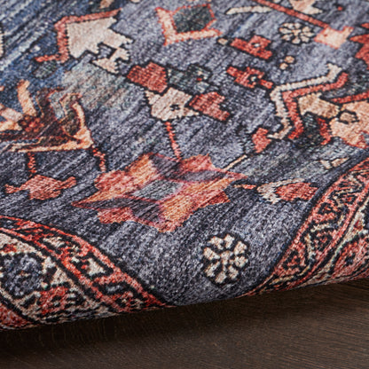 Nourison Home Grand Washables  Navy Brick  Traditional